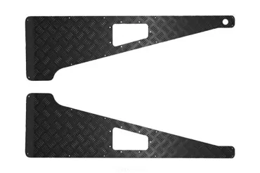 Riffelblech-Schutz für Kotflügel schwarz mit Loch für Antenne passend für Defender