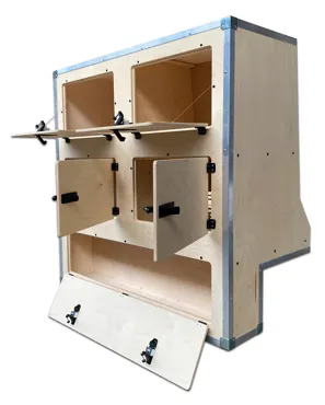 Einbauschrank hinten links, Natur geölt, volle Höhe, für Defender 90/110