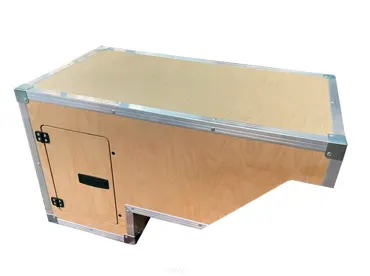 Einbauschrank, vorne, links, Natur geölt, für Defender 110