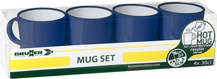 Brunner Mug Set Henkelbecher-Set 4-teilig Dunkelblau