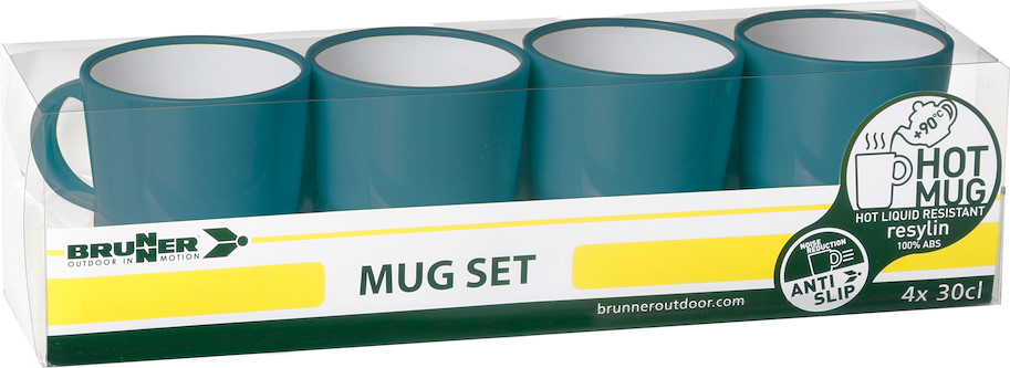 Brunner Mug Set Henkelbecher-Set 4-teilig Aqua