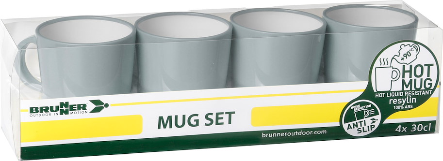 Brunner Mug Set Henkelbecher-Set 4-teilig Hellgrau