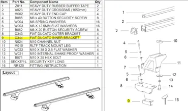 Fiat Ducato innere Klammer (1 Stk) zu RLTffd + RLTpfd