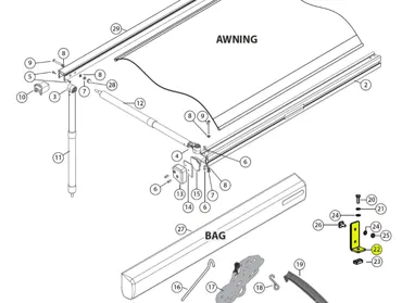 Rhino Rack L-Halter Sunseeker Markise für 50-032132 & 50-032133 (1 Stk)