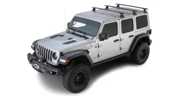 Rhino Rack Vortex (3) 1500 mm,schwarz Backbone + RLT600, Wrangler JL, 4-trg.
