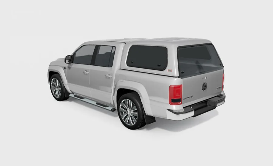 Commercial Hardtop für VW Amarok – 23 Doppelkabine flach, glatt, seitliche Aluklappen
