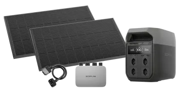 EcoFlow Balkonkraftwerk mit 1 kWh Speicher / 2x 100 W Solarpanels / ohne Smartplugs