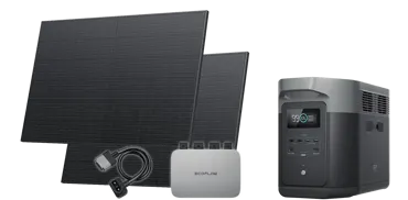 EcoFlow Balkonkraftwerk mit 2 kWh Speicher / 2x 400 W Solarpanels / ohne Smartplugs