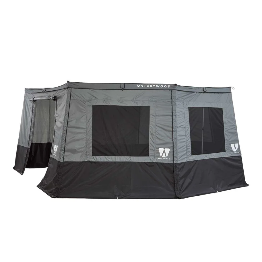 VICKYWOOD Zeltraum zu Seitenmarkise 270° LEAF EXTENDED Links 200 cm grau