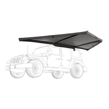 VICKYWOOD Auto Seitenmarkise 180° LEAF 2.0 m grau