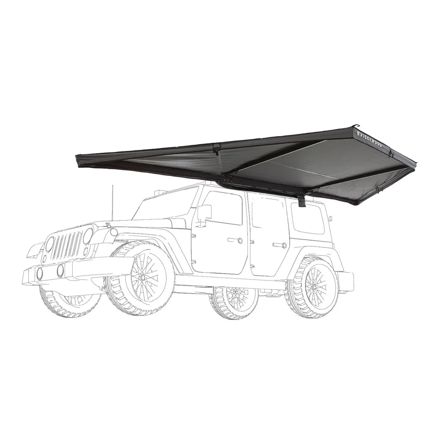 VICKYWOOD Auto Seitenmarkise 180° LEAF 2.0 m grau