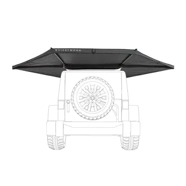 VICKYWOOD Heck Automarkise 180° LEAF 1.5 m grau
