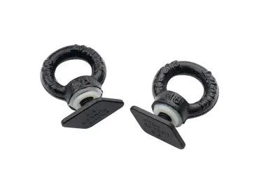 Front Runner Schwarze galvanisierte Ringschrauben / Ringmuttern für Schienen