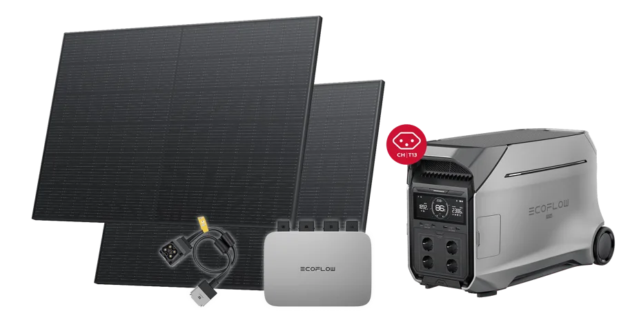 EcoFlow Balkonkraftwerk mit 4.1 kWh Speicher / 2x 400 W Solarpanels / ohne Smartplugs