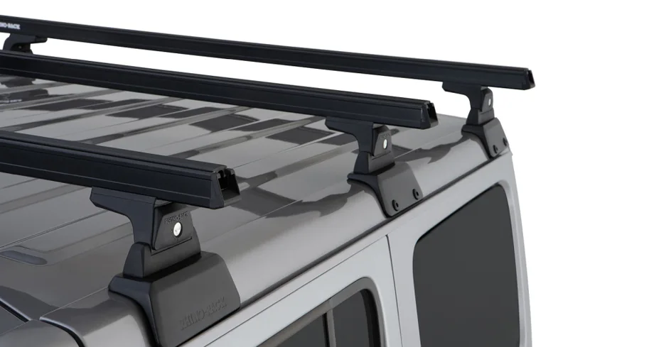 Rhino Rack Heavy Duty (3) 1500 mm,schwarz Backbone + RLT600, Wrangler JL, 4-trg.