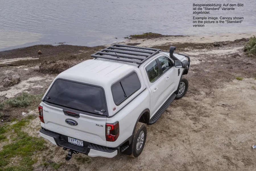Commercial Hardtop Ford Ranger + Raptor 22, Doppelkabine, glatt, Aluklappen