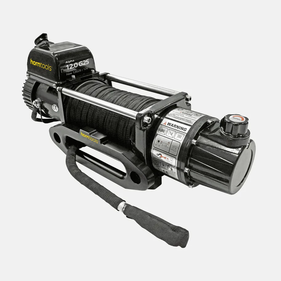horntools Elektrische Seilwinde 5,4 Tonnen AlphaG 2-Gang mit Trommelbremse