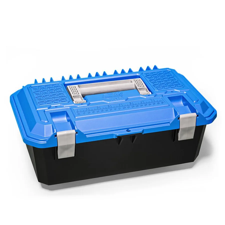 DECKED CROSSBOX mit Tragegriff, für kleine Schubladen, Deckel blau