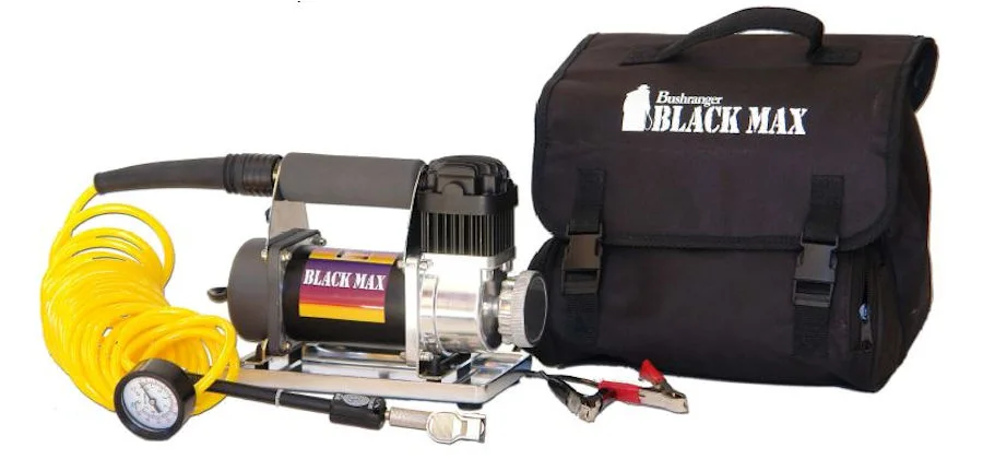 Bushranger Black Max Kompressor 12V mit Batterieklemmen. 40 Lpm bei 2 Bar