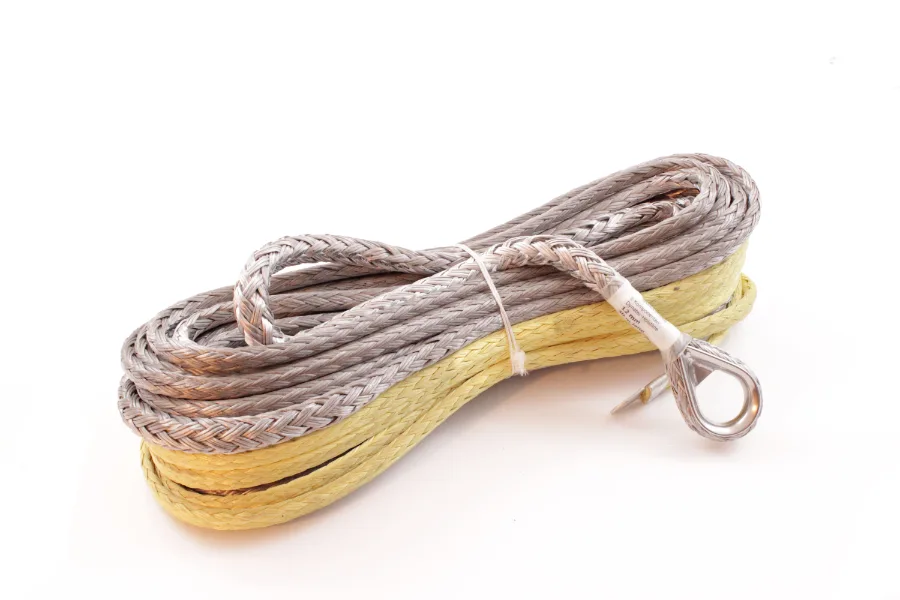 Kunststoffseil Dynatec 30 m x 12 mm Ende mit Kabelschuh. MBK 140 kn