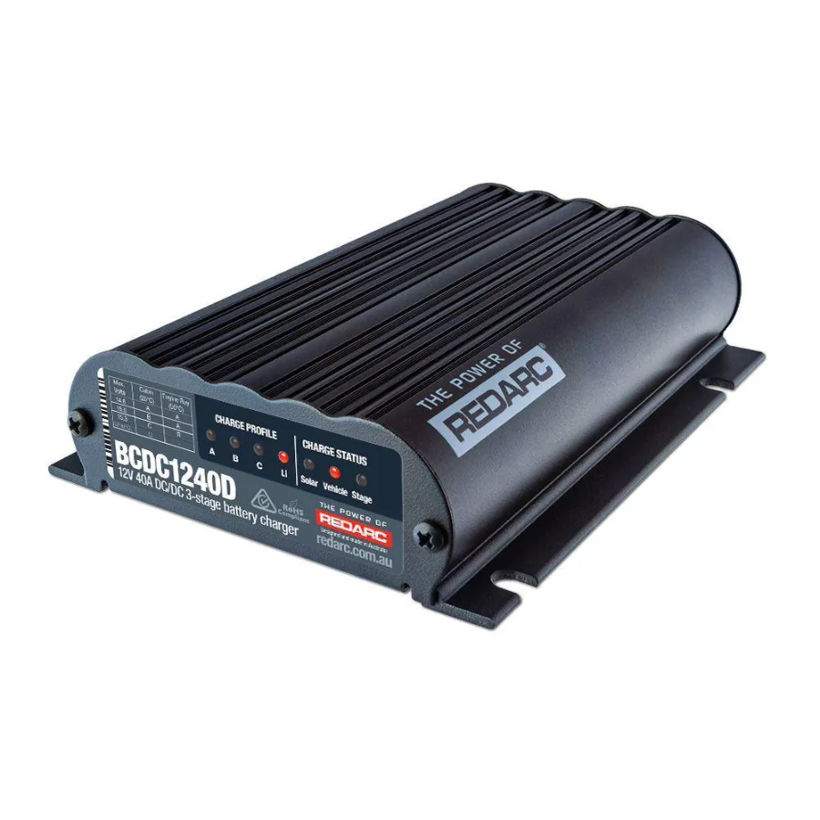 REDARC BCDC1240D, Batterzeladegerät, DC-DC Dual Input, 12V 40A, MPPT Regulator