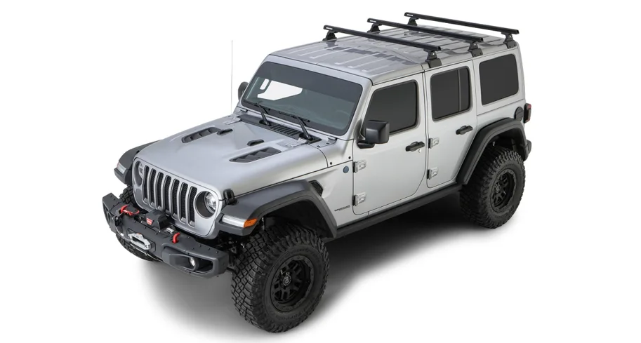 Rhino Rack Heavy Duty (3) 1500 mm,schwarz Backbone + RLT600, Wrangler JL, 4-trg.