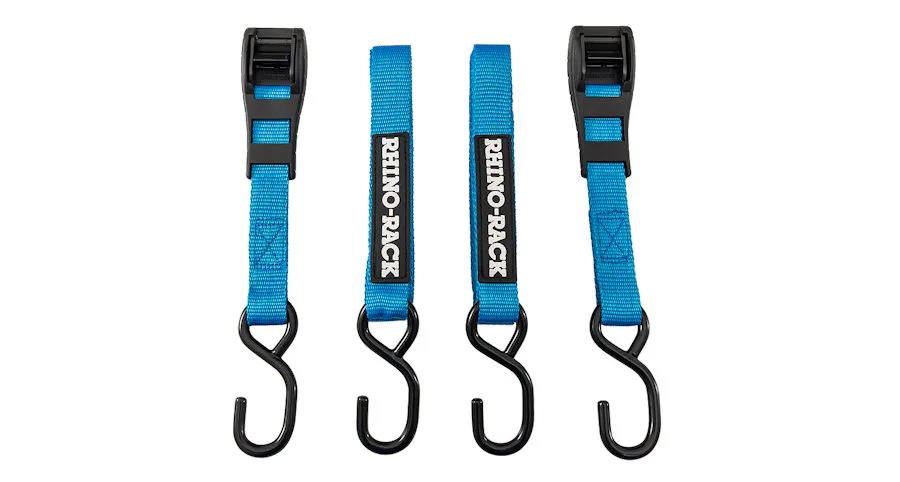 Rhino Rack Zurrgurt (2), Klemmschloss mit gummischutz und Haken, 3m lang, blau