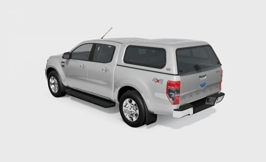 Standard Hardtop für Ford Ranger `12-`23 2AB Doppelkabine flach, glatt, seitlich Schiebefenster
