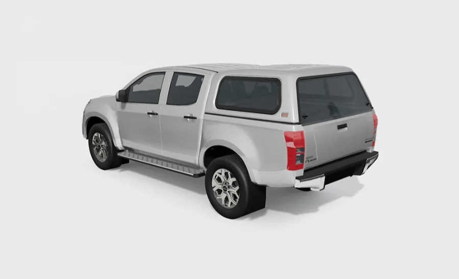 Standard Hardtop für Isuzu D-Max Doppelkabine 12-17 flach, glatt, seitlich Schiebetür
