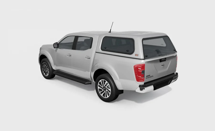 Touring Hardtop für Nissan Navara D23 Doppelkabine, flach, seitliche Klappfenster