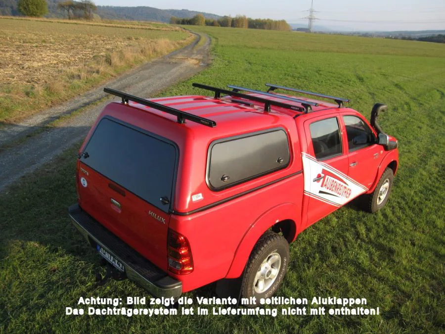 Touring Hardtop für Toyota Hilux 05-16 Doppelkabine flach seitlich Klappfenster
