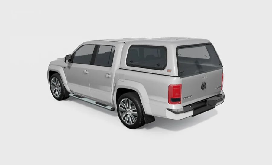 Touring Hardtop für VW Amarok – 23 Doppelkabine flach, glatt, seitliche Klappfenster