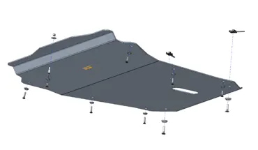 Unterfahrschutz Dacia Duster Diesel + Benzin 09/2020-23, Motor und Getriebe