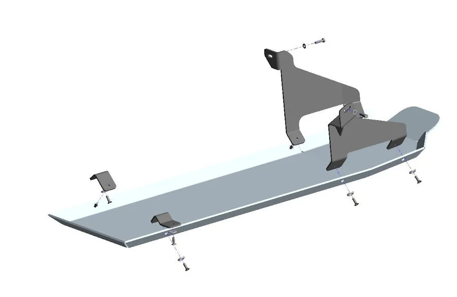 Unterfahrschutz Nissan Navara D23 NP300, – 19, Tank + AdBlue Tank, Doppelkabine