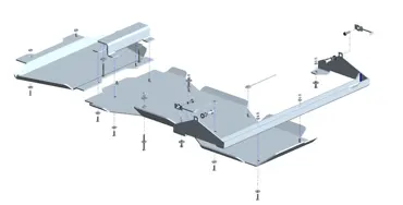 Unterfahrschutz Nissan Navara D23 NP300 – 19, Getriebe + Verteilergetriebe