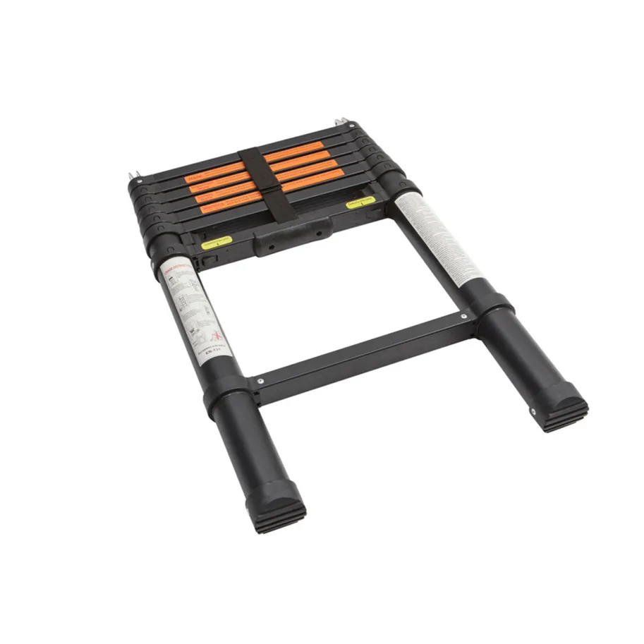 VICKYWOOD Alu-Teleskopleiter 230 cm für Klapp-Dachzelt mit abgeschrägten Stufen