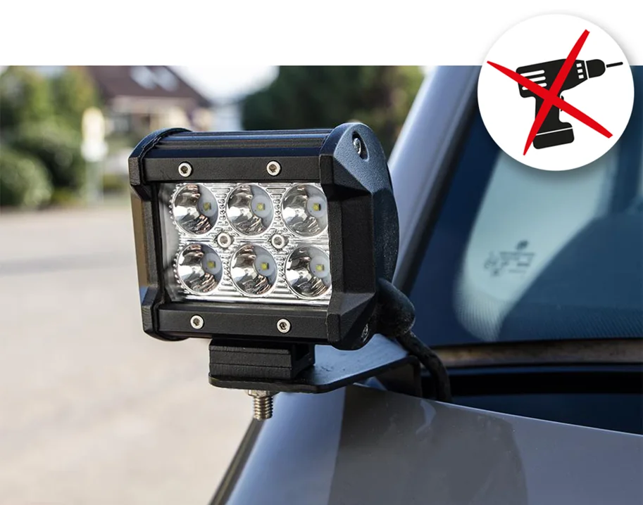 Haubenhalter für Zusatzscheinwerfer, passend für Volkswagen Bus T5 +T6