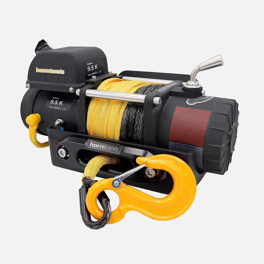 horntools Elektrische Seilwinde 4,3 Tonnen Alpha Kompakt 12V Kunststoffseil