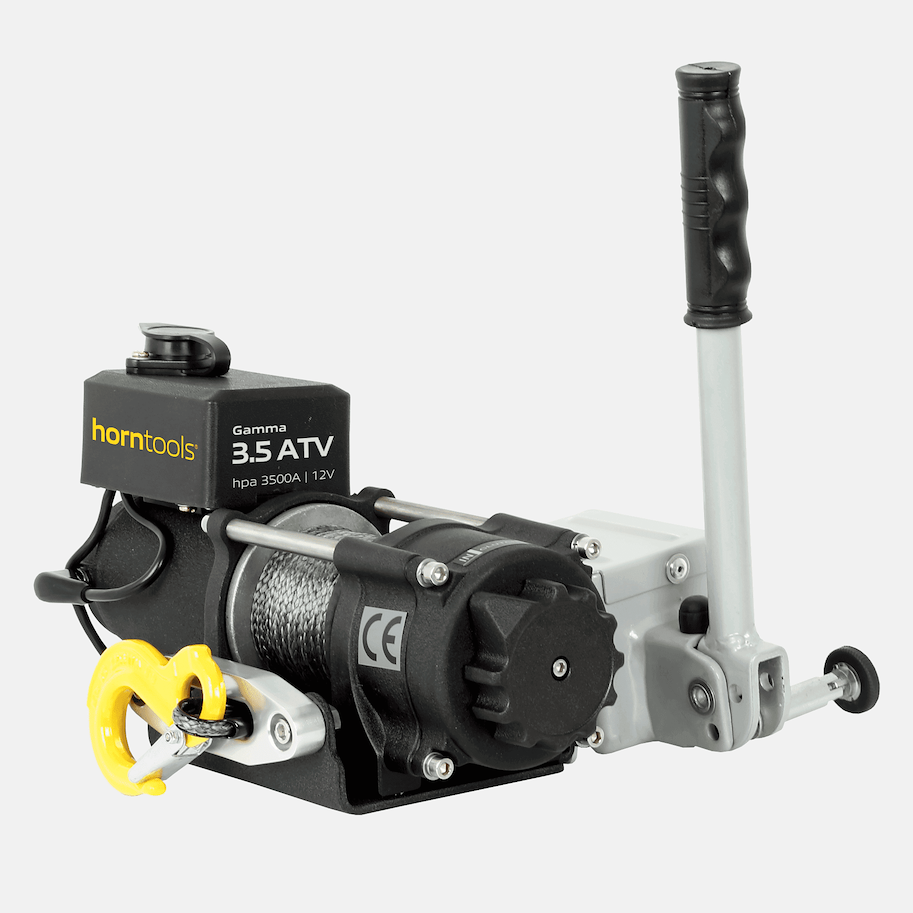 horntools Mobiles Seilwindensystem mit 1,6 Tonnen und 22m Kunststoffseil 24 Volt