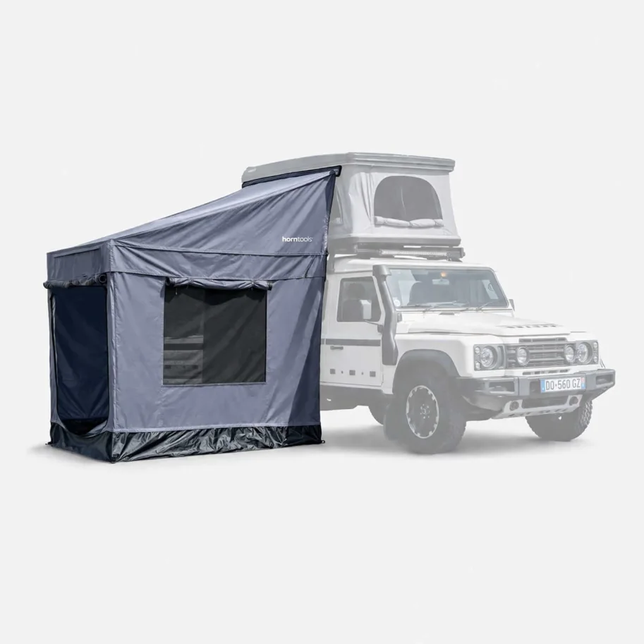 horntools Dachzelt Hartschale Themis für 2 Personen - 140 cm mit Vorzelt