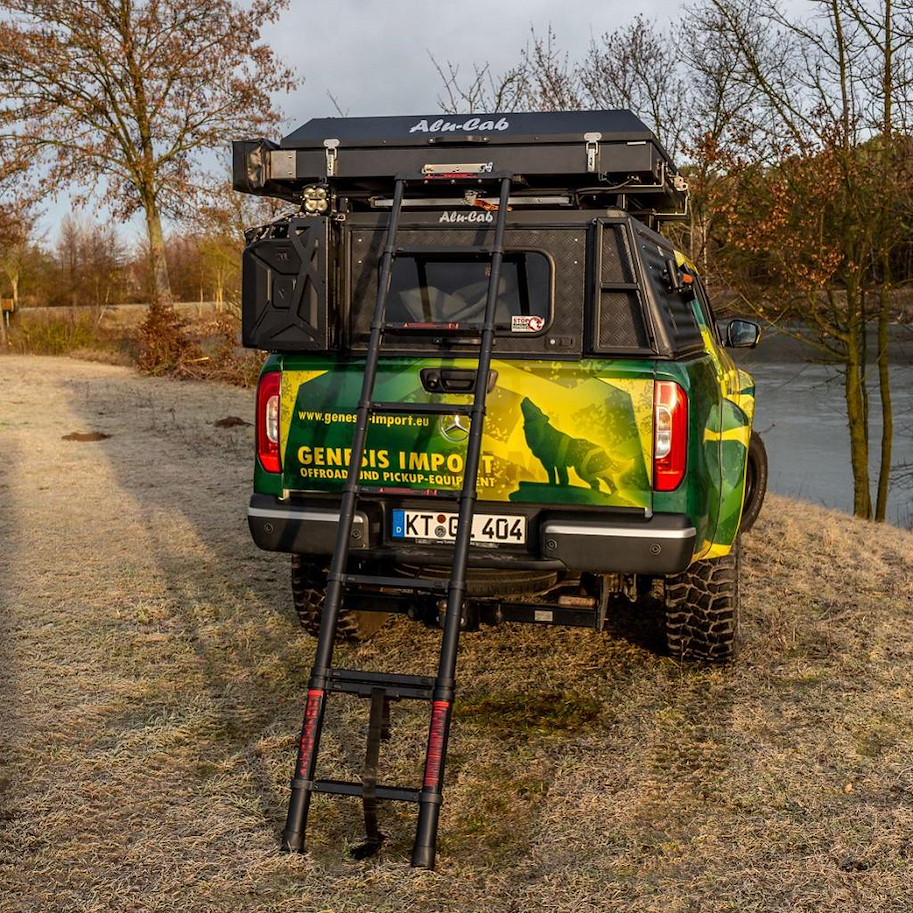 Alu-Cab Aluminium-Teleskopleiter für Dachzelt 2.60 m inkl. Halterungen und Tasche