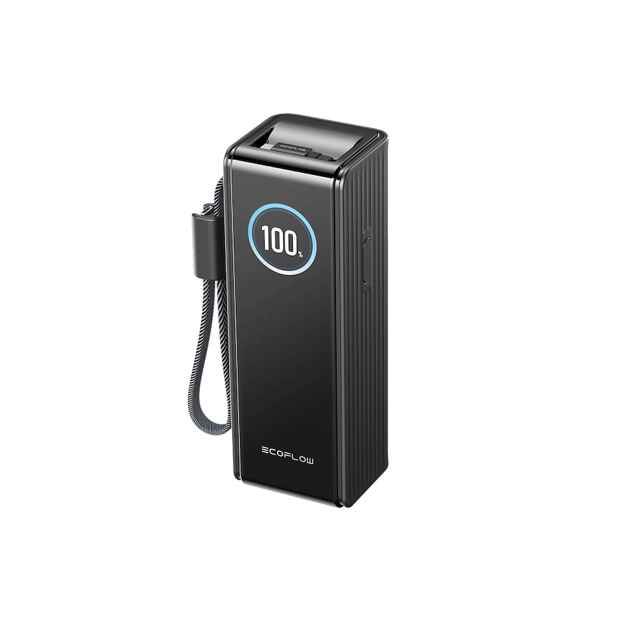 EcoFlow Powerbank 25'000 mAh (92.5 Wh) mit integriertem Kabel, schwarz