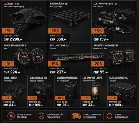 Deals und Aktionen für Overlanding Zubehör