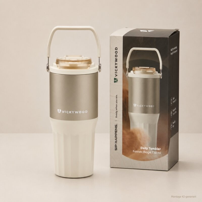 VICKYWOOD Edelstahl Daily Tumbler Fennec Beige 730 ml