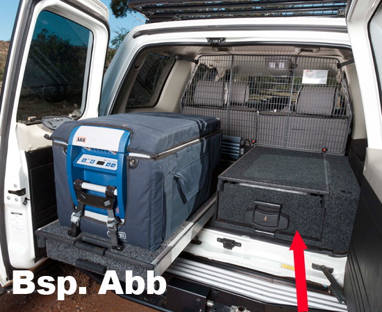 ARB Outback Solutions Outback Modular Schublade, einfach 505 × 945 × 280 Aussen in mm, grau