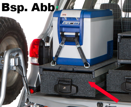 ARB Outback Solutions Outback Modular Schublade, mit Auszug, 535 × 1045 × 280 Aussen in mm, grau
