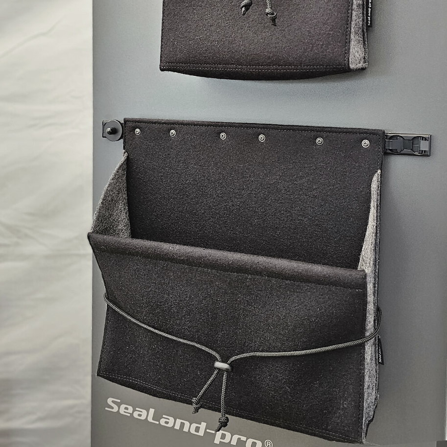 SeaLand-pro Wollfilz Tasche L Schwarz-Grau für Airlineschiene und Wand