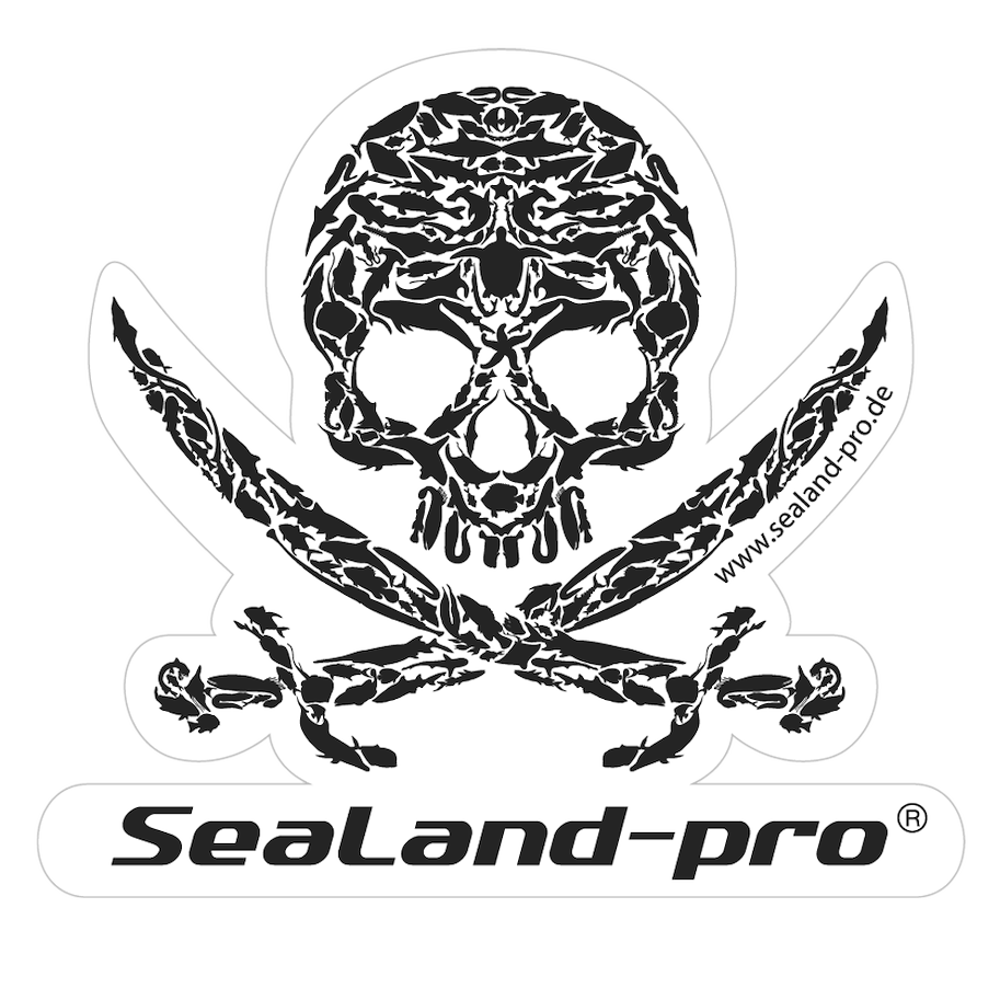 SeaLand-pro Aufkleber Totenkopf-Logo SeaLand-pro, ca. 90 x 90 mm
