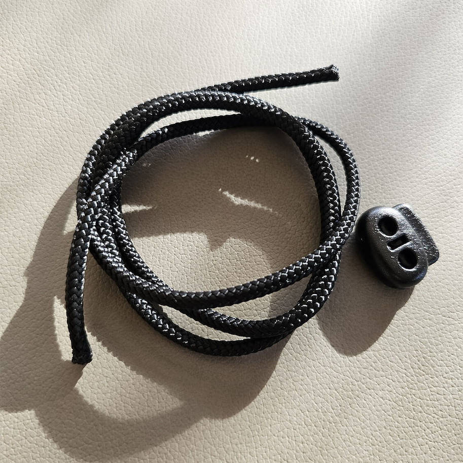 SeaLand-pro Kordel mit Stopper Schwarz, 4 mm Paracord