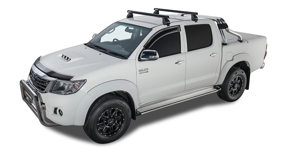 Rhino Rack 2500 Heavy Duty Querträger (2) Toyota Hilux Doppelkabine bis 2015, 1'375 mm, Klemmsystem